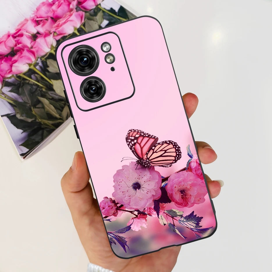 For Motorola Edge 40 Case XT2303-2 Colorful Flower Painted Back Cover 6.55'' Soft Fundas For Motorola Edge 40 Edge40 Phone Cases