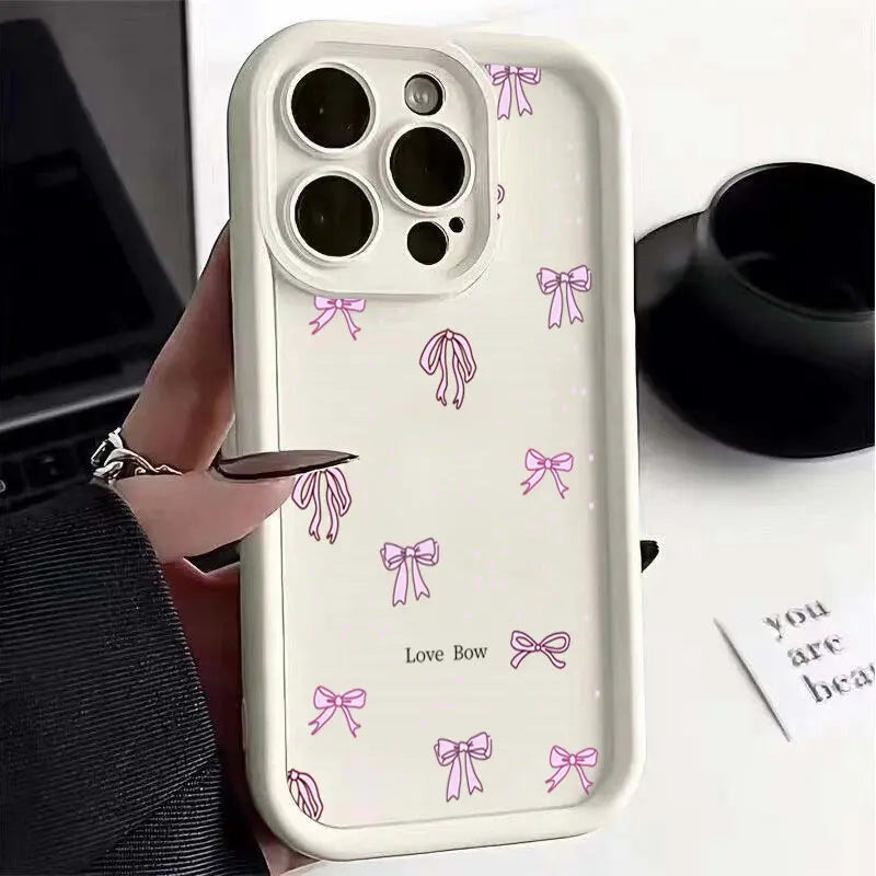 3D Pink Bowknot Phone Case For Motorola Moto G24 G54 G05 G04 G34 G75 G14 G15 E13 E40 E14 E22 E32 G9 G Play 2025 Cover Soft Cases