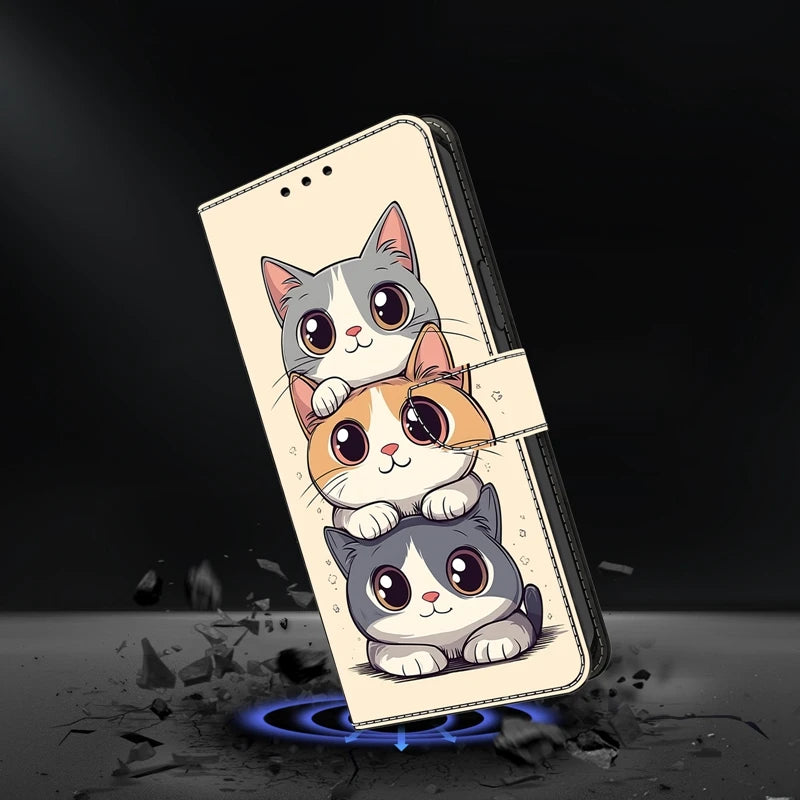 Wallet Holder Flip Case for Motorola Moto G86 G56 G85 G55 G35 G15 G05 G84 G54 G34 G24 G14 G73 G53 G23 G13 Painted Leather Cover