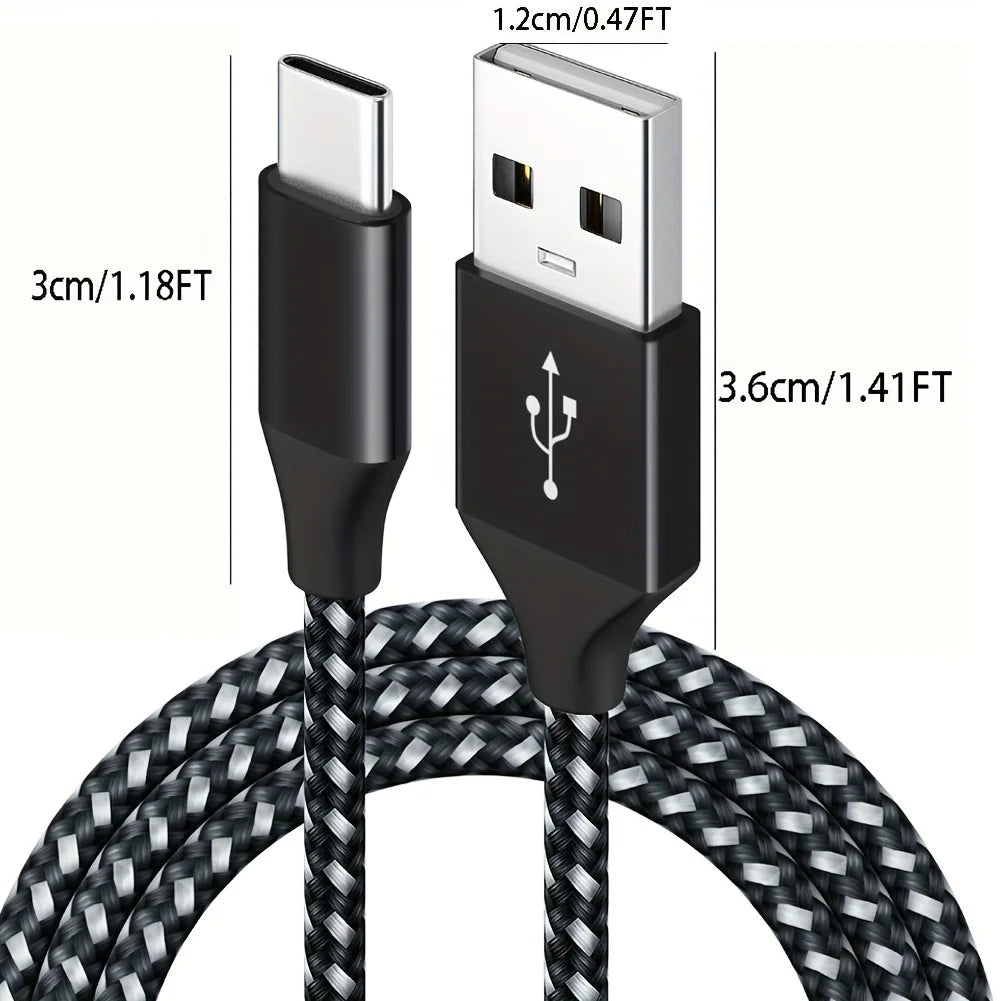 LAIHONEN USB Type C Cable Fast Charging USB C Charger Cord For For iPhone 15 16  Huawei P40 P30 Realme Oppo Oneplus 1m 2m 3m