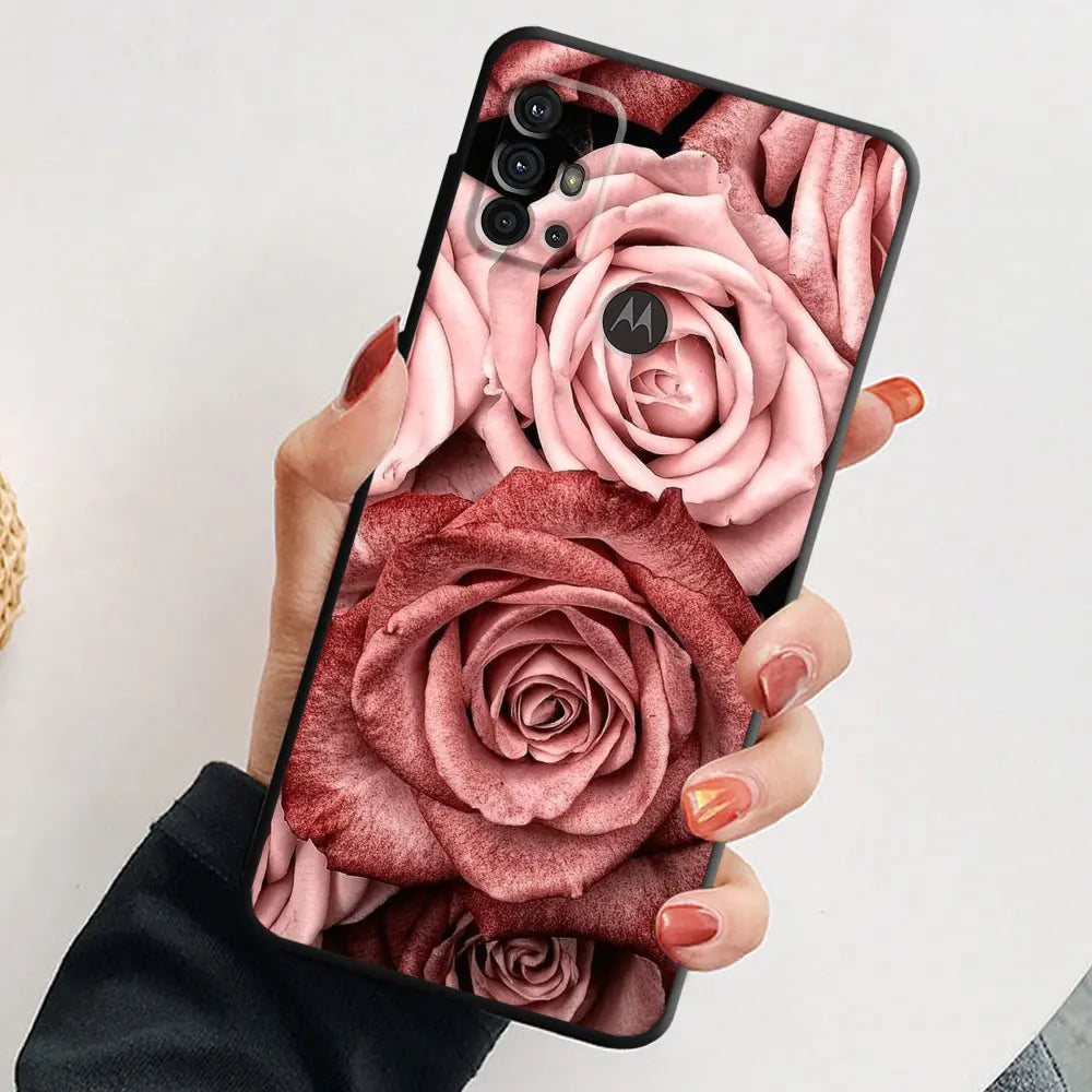 Love Rose Gold Style Phone Case for Motorola Moto G31 G32 G200 G52 G72 G30 G51 G71 5G G22 G50 G82 G8 Power Lite G60 Cover