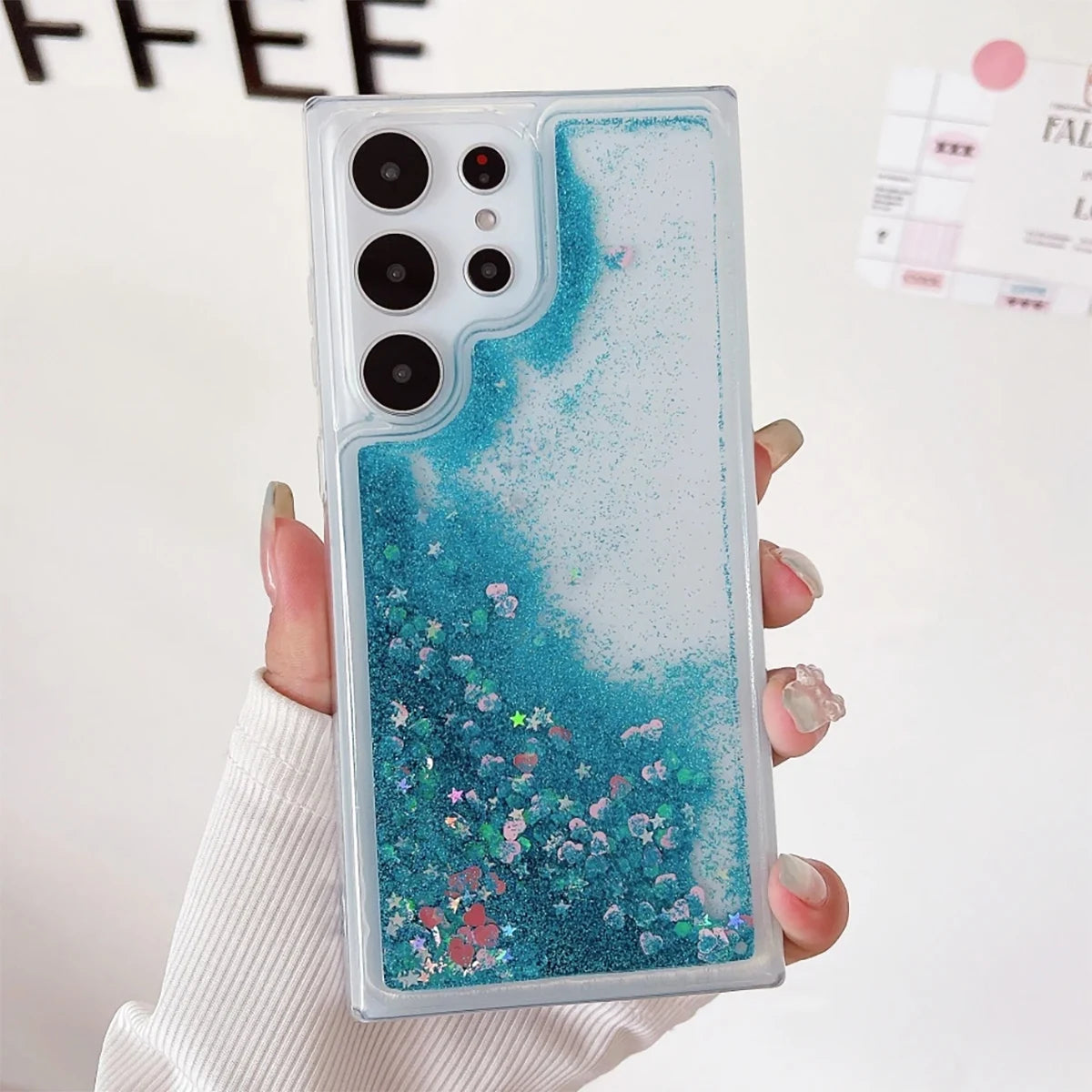 Dynamic Liquid Quicksand Glitter Powder Phone Case For Samsung Galaxy S24 S23 FE S22 S21 S20 Plus S10 Note 20 Ultra 10 9 8 Cover