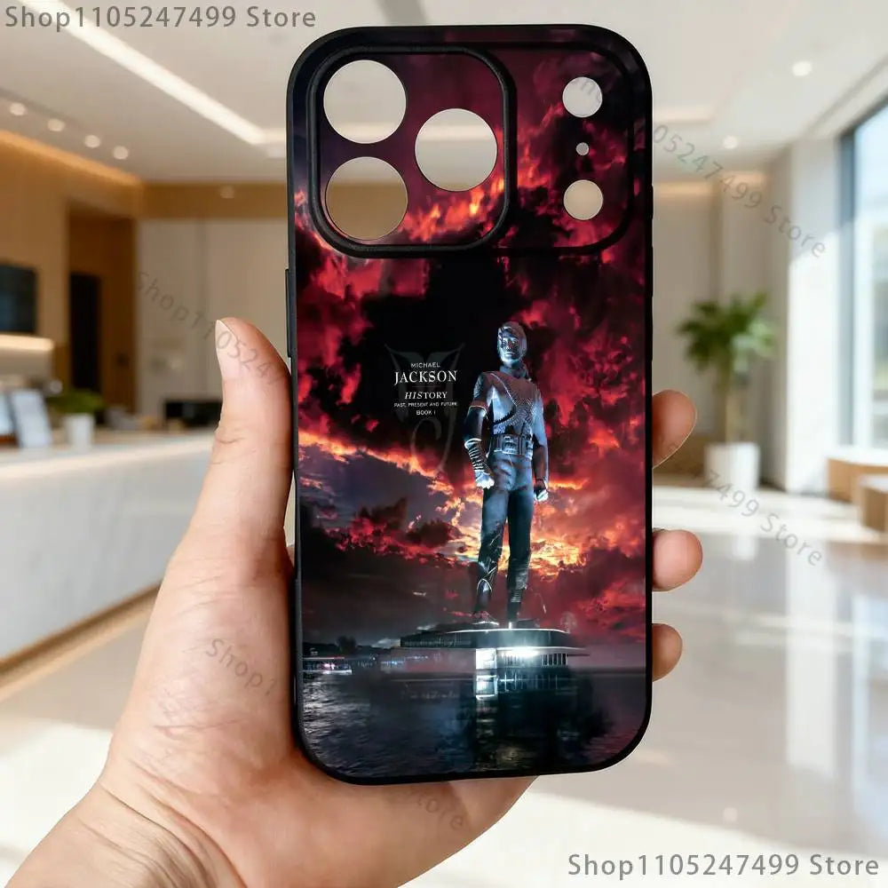 Thriller Dangerous M-Michael J-Jackson Phone Case For iPhone 17,16,15,14,13,12,11,Pro,Max,Plus,E,SE4,Air,Mini Black Soft Funda
