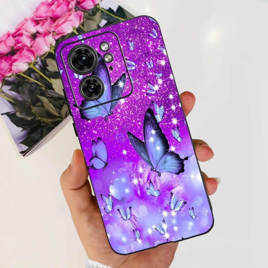 For Motorola Edge 40 Case XT2303-2 Colorful Flower Painted Back Cover 6.55'' Soft Fundas For Motorola Edge 40 Edge40 Phone Cases