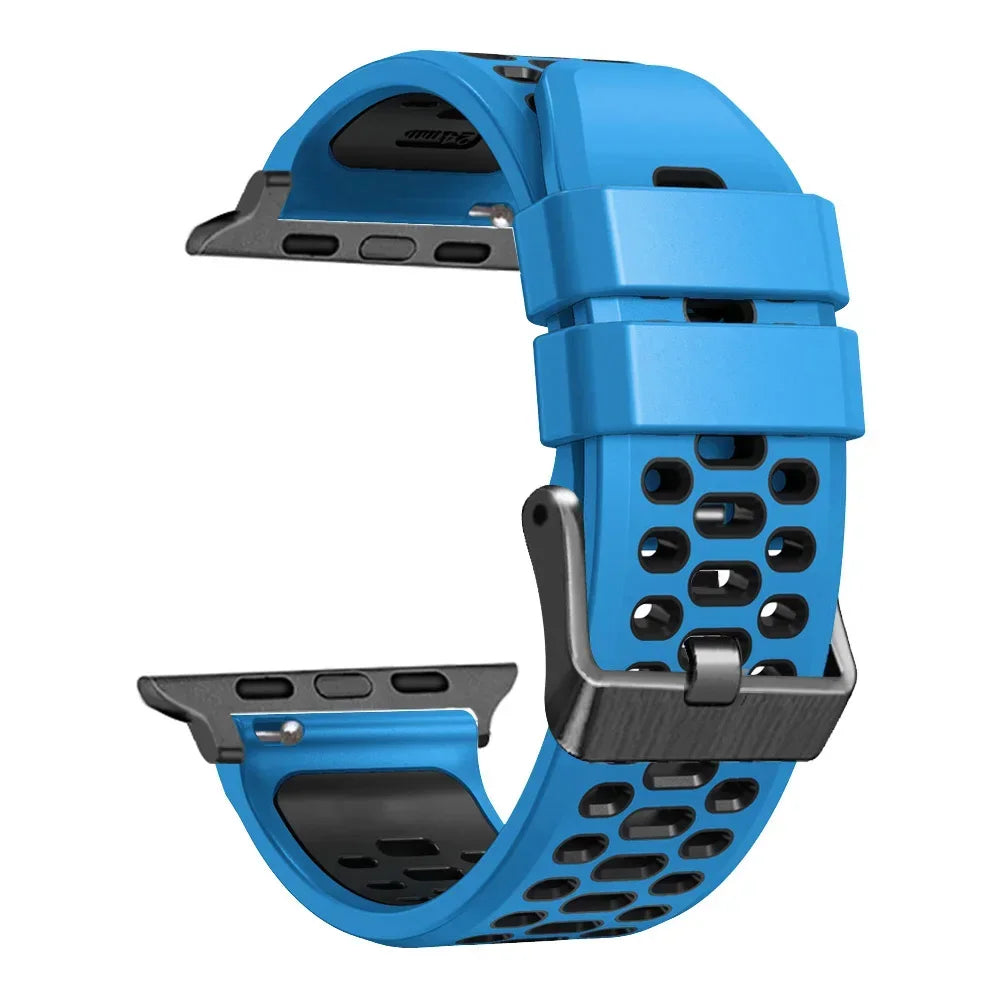 Sport Silicone Strap For Apple Watch Ultra 2 49mm Bracelet Wristband For Apple Watch Series 9 8 7 SE 6 45mm 44mm 42mm Accessory