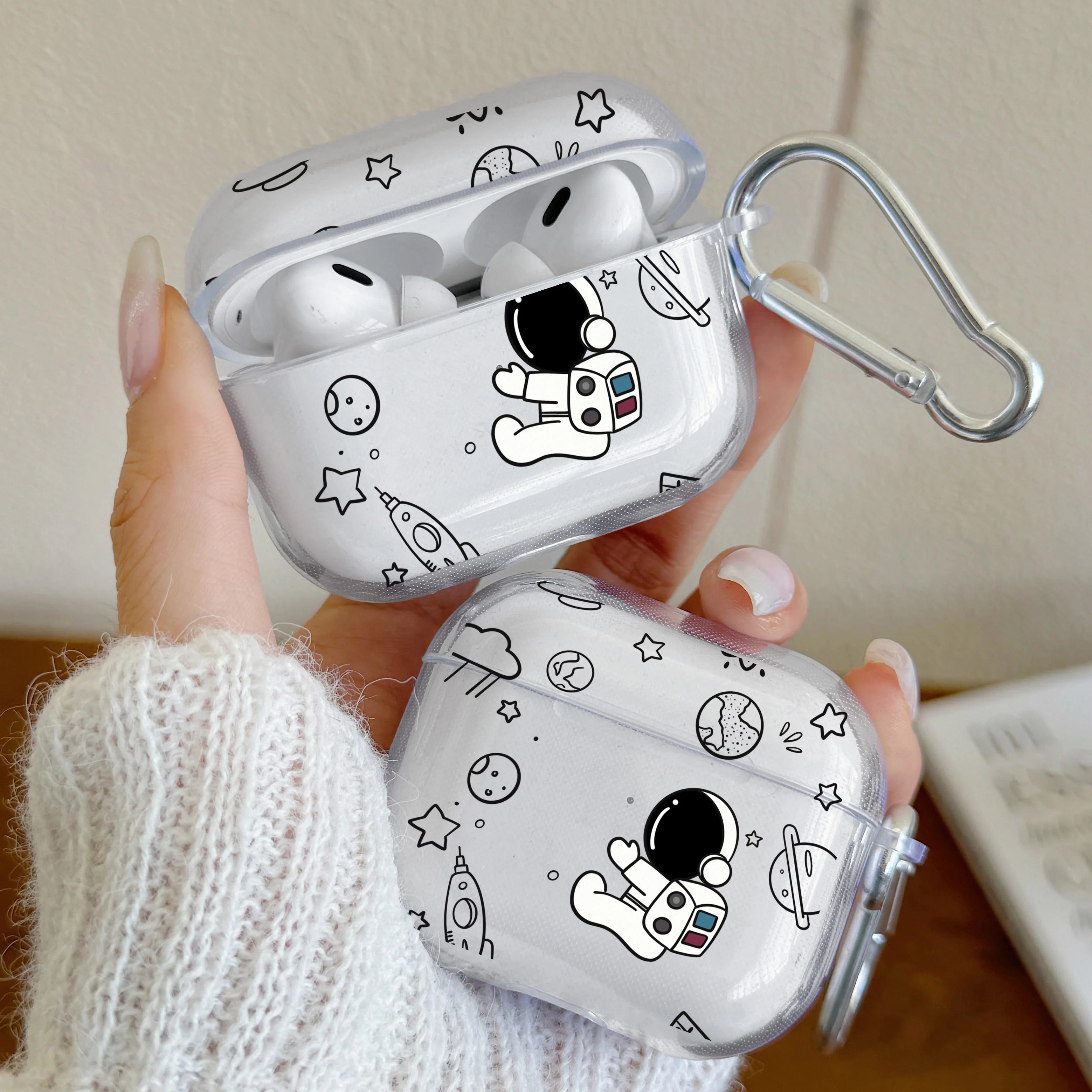 Music Player Cute Star Heart Pattern Protective Case for AirPods 2/3/4 Earphone Cases for AirPods Pro3/Pro2/Pro Headphone Cover