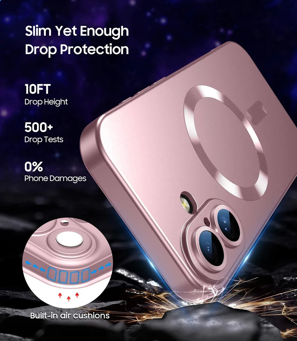 For Magsafe Magnetic Wireless Charge Phone Cases For iPhone 17 Air 16 15 14 13 12 11 Pro Max Case Camera Back Cover Accessories
