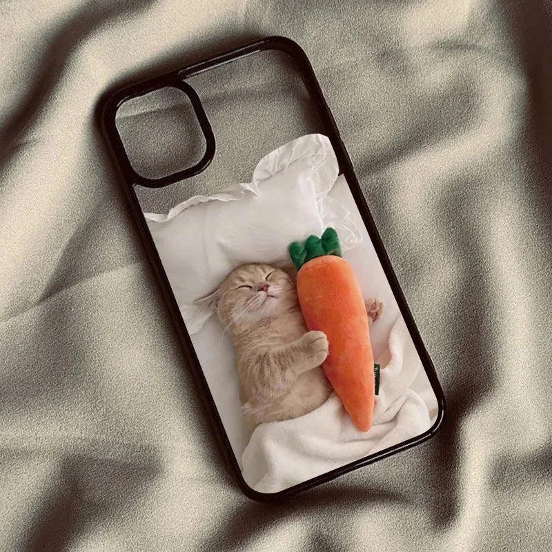 Phone Case For Samsung Galaxy S20 S21 S23 S24 Ultra S25 FE A06 A16 A54 A35 A15 A55 A52 A34 5G S25 Funny Cute Cat Silicone Cover