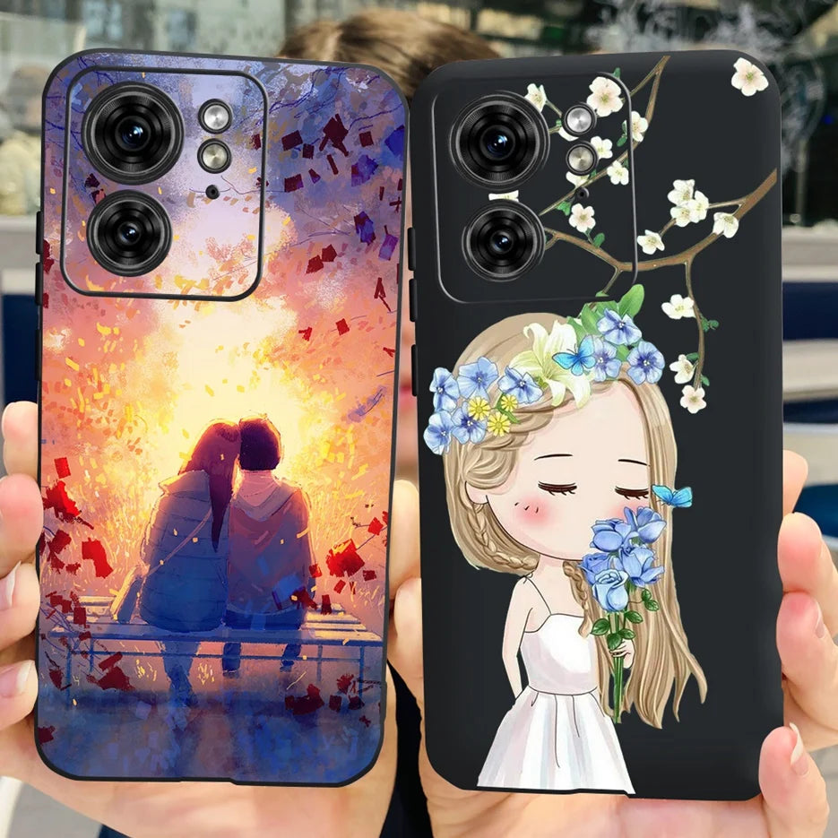 For Motorola Edge 40 Case XT2303-2 Colorful Flower Painted Back Cover 6.55'' Soft Fundas For Motorola Edge 40 Edge40 Phone Cases