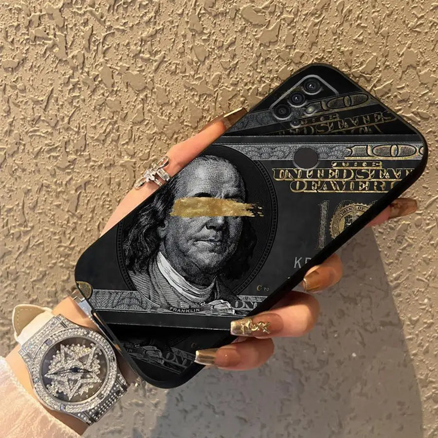 Dollar Money Case for Motorola Mot G22 Edge40 G50 Edge 20 Pro 30 Lite G52 G60s G60 G32 G51 G73 G53 G30 G71 Black Soft Phone