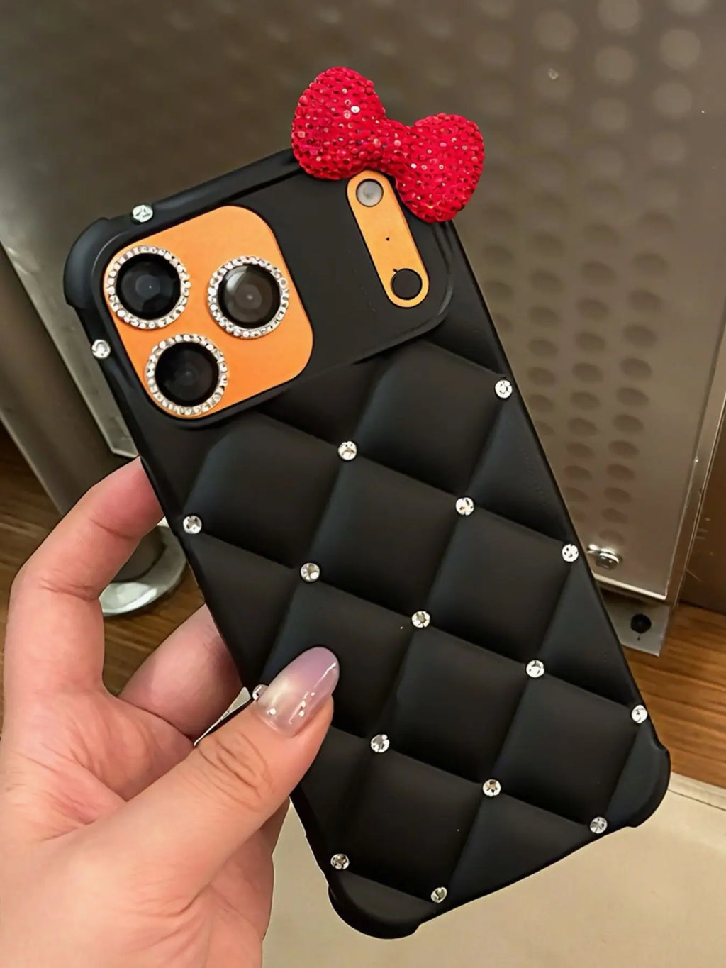 Luxury Designer Kitty Bow Case for iPhone 16 Pro Max 17 Pro 17 air Glitter Diamond Phone Cover for iPhone 14 15 13 16e 12 Pro 11