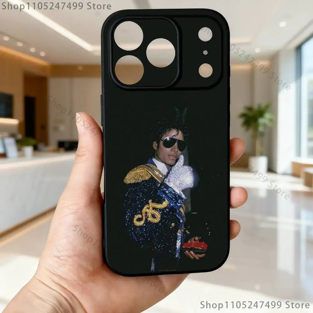 Thriller Dangerous M-Michael J-Jackson Phone Case For iPhone 17,16,15,14,13,12,11,Pro,Max,Plus,E,SE4,Air,Mini Black Soft Funda
