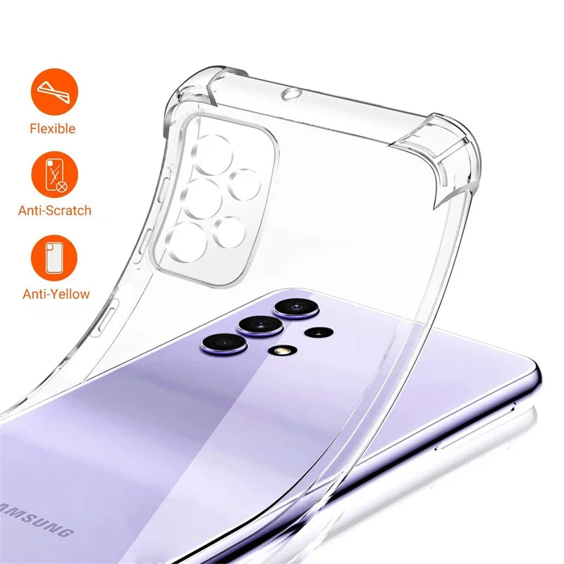 Soft Clear Case for A22s A32 A52s A72 4G/5G A23 A33 A53 A73 Cover A24 A34 A54 Samsung A05s A15 A25 A35 A55 A16 A26 A36 A56 Case