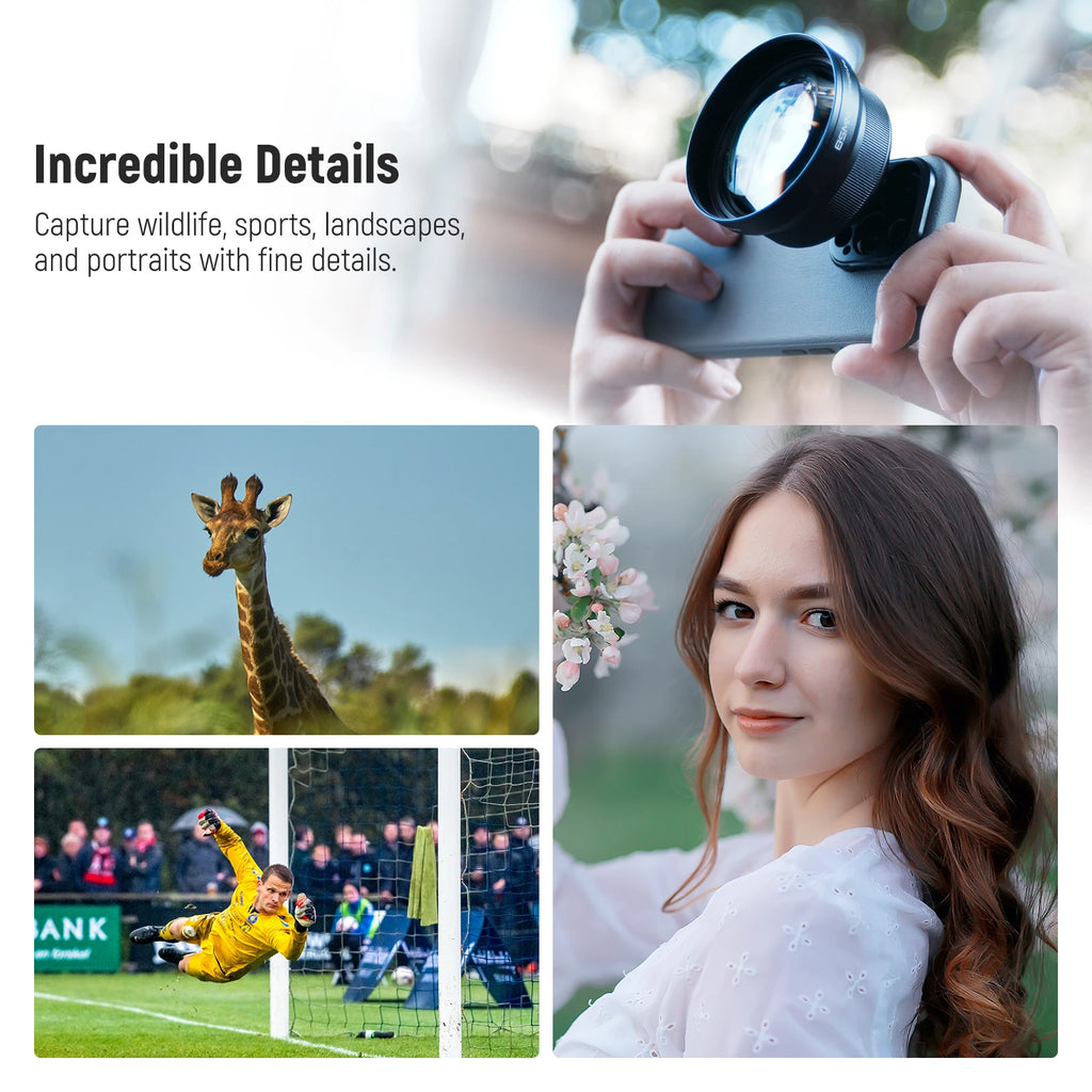 NEEWER HD 85MM Telephoto Phone Lens for 17mm Backplate 2.5X Magnification For SmallRig NEEWER iPhone Samsung Phone Cage Case