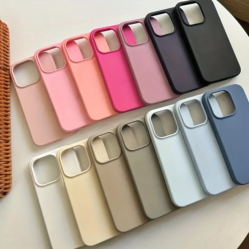 Original Official Liquid Silicone Phone Case For iPhone 17 15 16 14 13 12 Pro Max Soft Cases For iPhone Air 16 15 14 Plus Cover