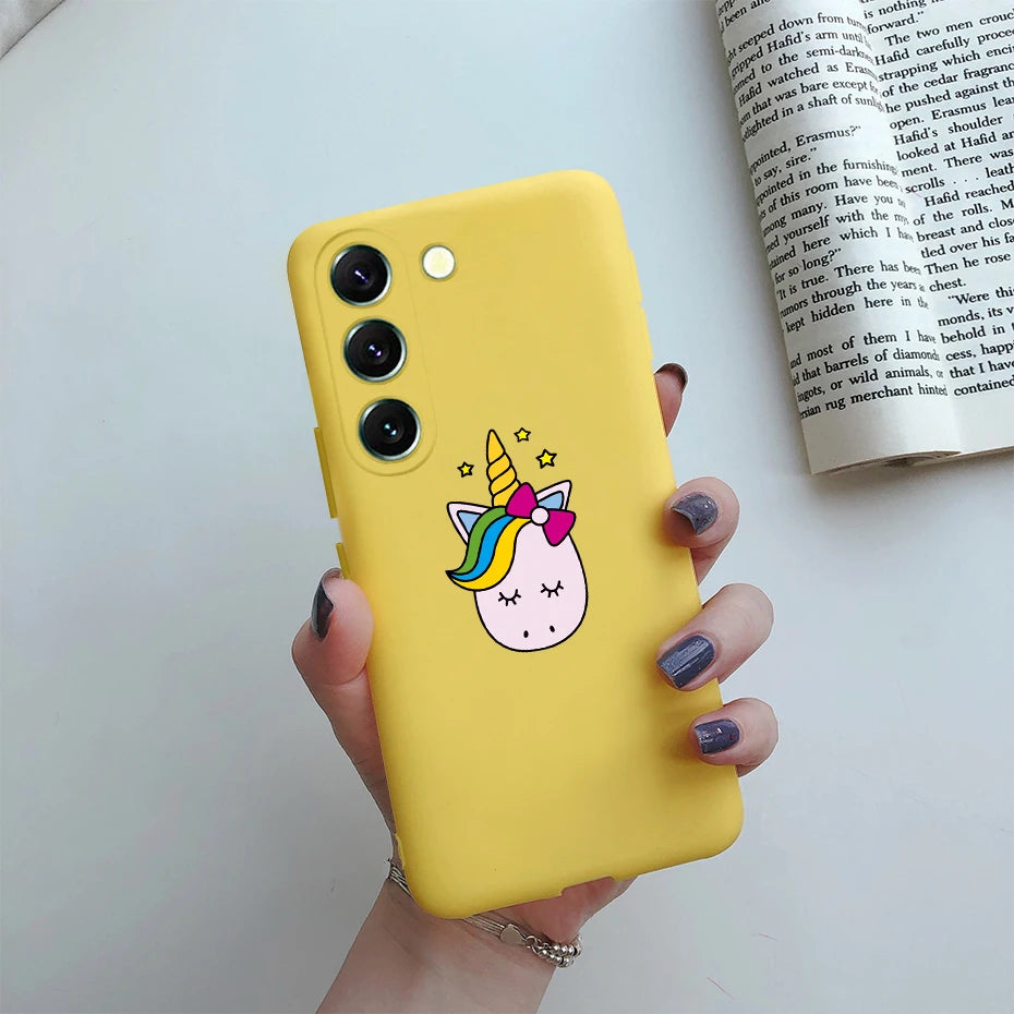 For Samsung S23 Case Cute Soft Silicone TPU Back Cover For Samsung S23 Plus + Phone Case on Samsung Galaxy S23 Ultra Coque Funda