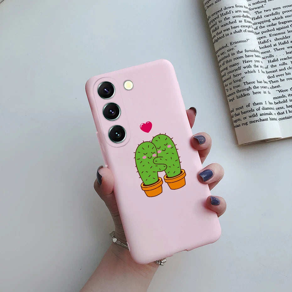 For Samsung S23 Case Cute Soft Silicone TPU Back Cover For Samsung S23 Plus + Phone Case on Samsung Galaxy S23 Ultra Coque Funda