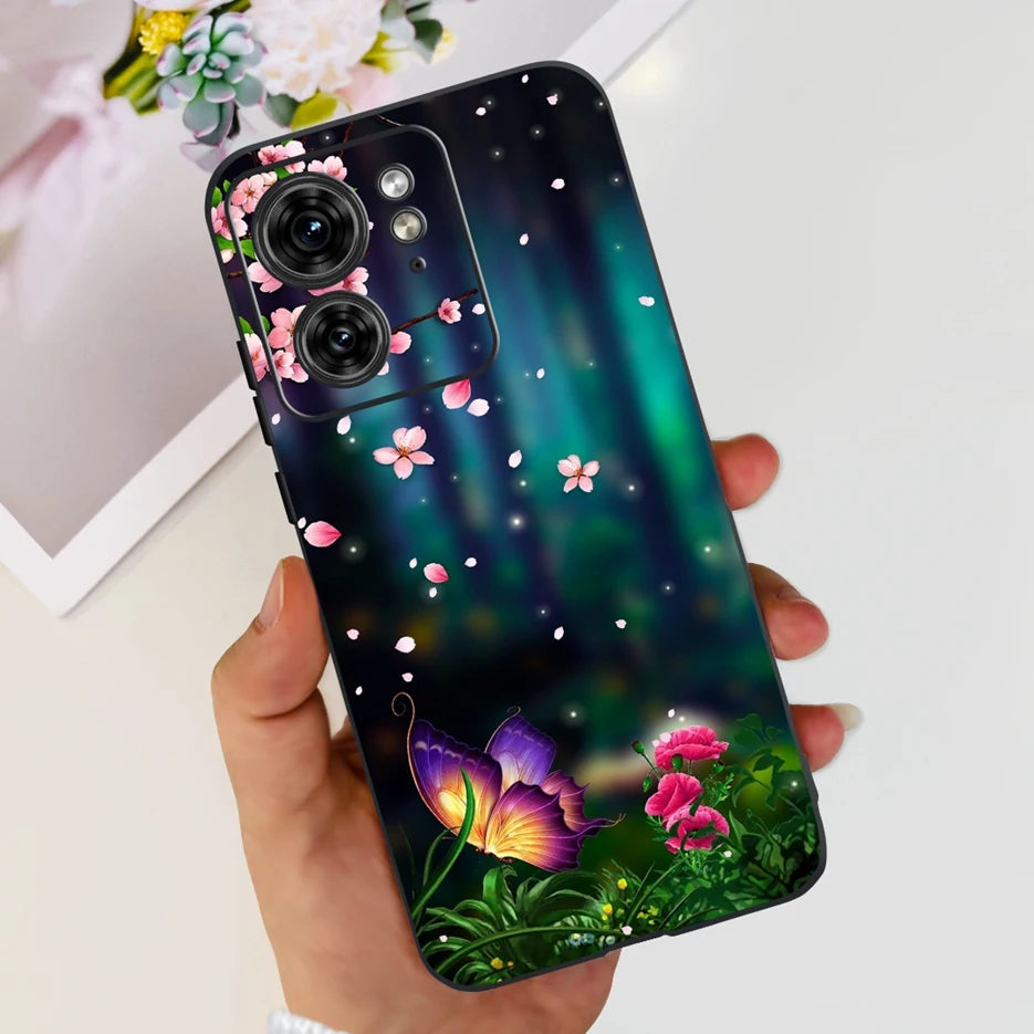 For Motorola Edge 40 Case XT2303-2 Colorful Flower Painted Back Cover 6.55'' Soft Fundas For Motorola Edge 40 Edge40 Phone Cases