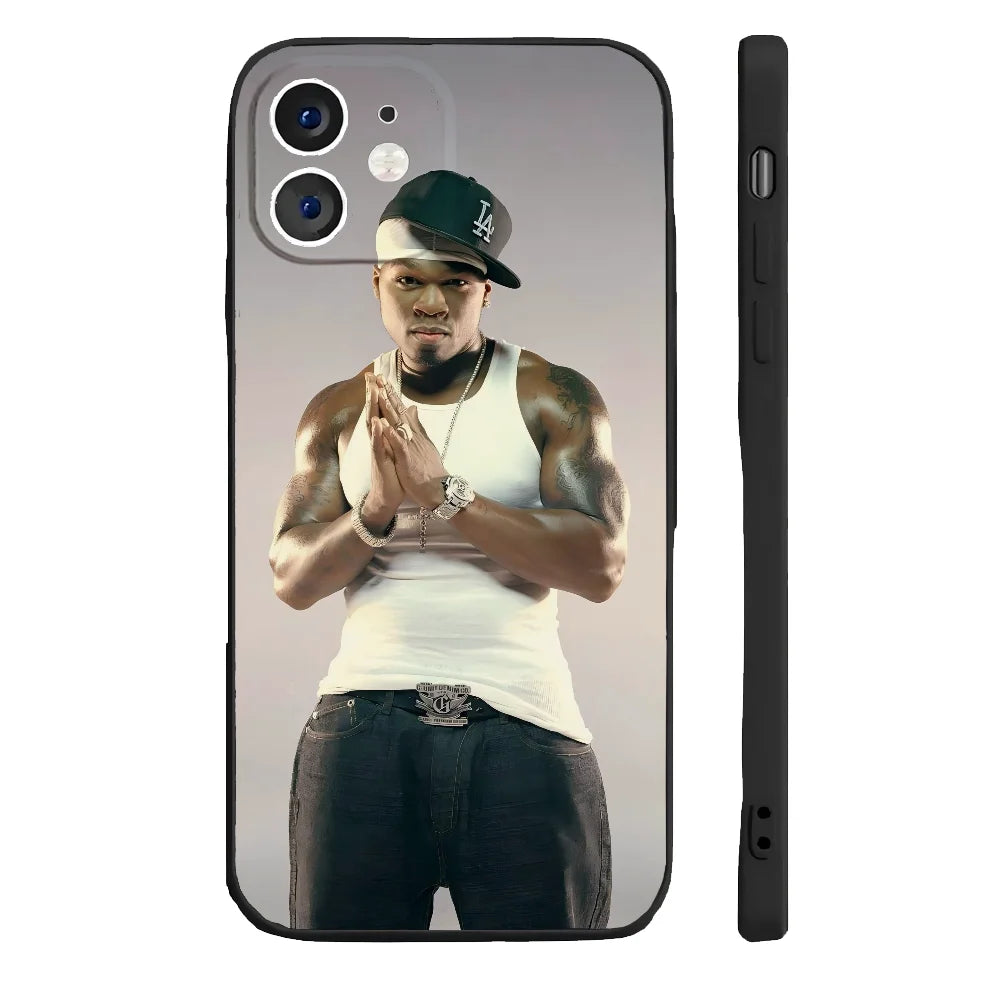 Rapper Hip Hop Street 50 Cent Phone Case Silicone Soft For IPhone 16 15 14 13 12 11 Plus Pro Max Plus