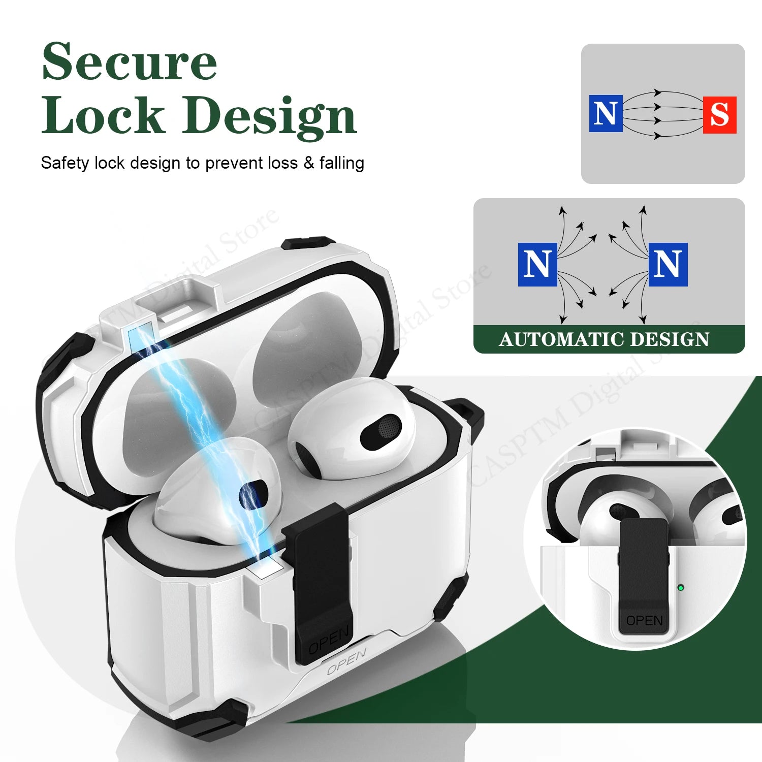 New Style Magnetic Earphone Case For AirPods 4 3 2 1 Pro 2 2nd Cover Creative Second-changing Bracket  Anti-fall Headphone Coque
