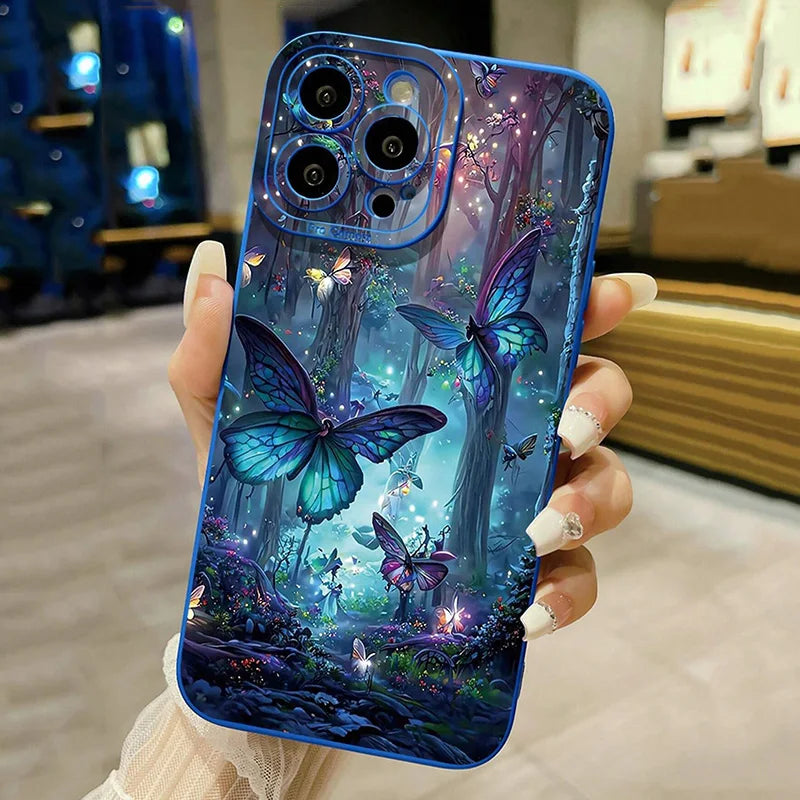 Glow In The Dark Butterfly Phone Case For Samsung Galaxy A06 A16 A55 A54 5G A53 A14 A34 A15 A35 S21 FE S25 S22 S23 S24 S26 Ultra