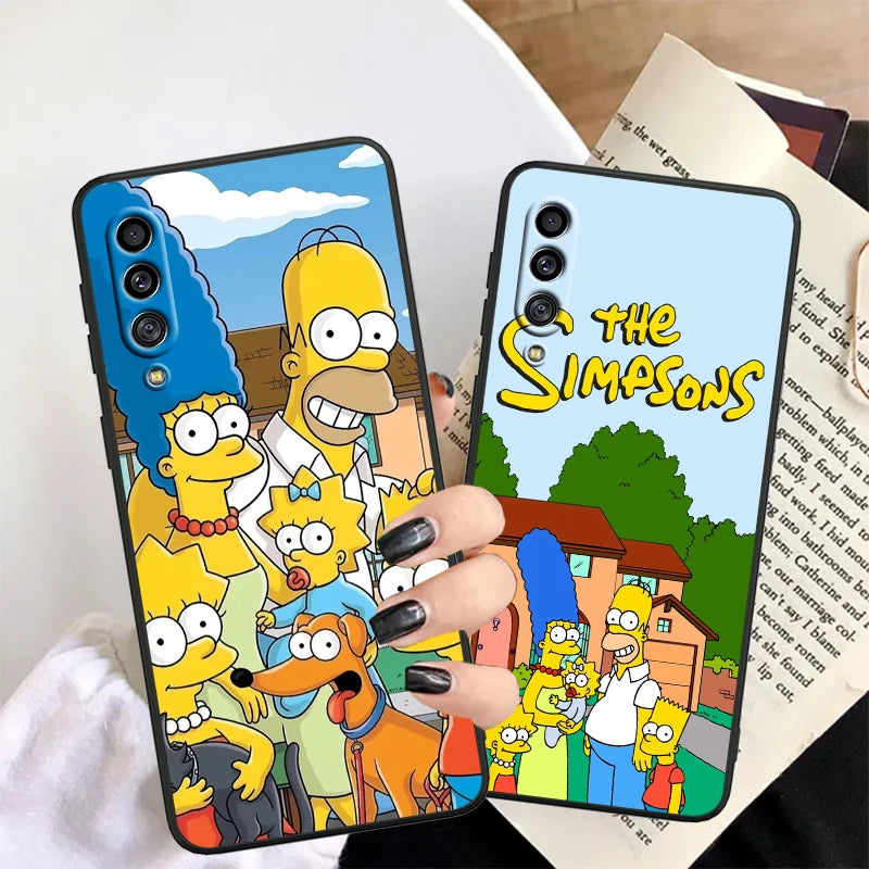 Simpsons Cartoon Fashion For Samsung A53 A52 A33 A32 A51 A71 A21S A13 A73 A50 A22 A23 A03 A72 A54 A12 5G Black Soft Phone Case