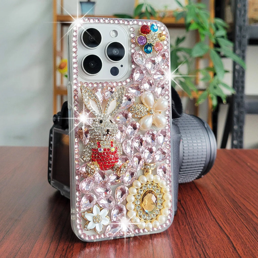 Cases for iPhone 16 15 14 13 12 11 8 7 Pro Max Plus mini X XS XR SE 2020 2022 Case Diamond Phone Cover Sunjolly iPhone 16 Case
