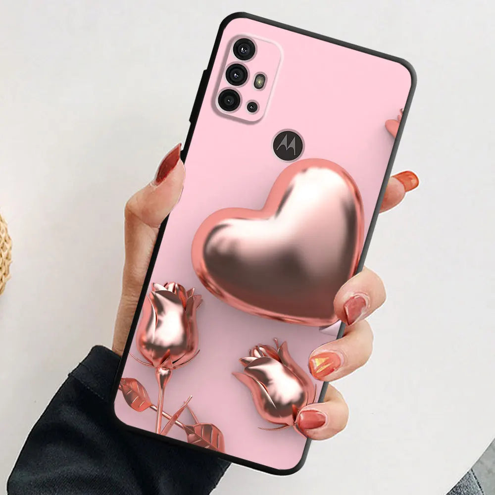 Love Rose Gold Style Phone Case for Motorola Moto G31 G32 G200 G52 G72 G30 G51 G71 5G G22 G50 G82 G8 Power Lite G60 Cover