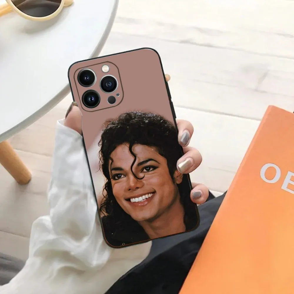 Singer Michael Jackson Phone Case For iPhone 15,14,13,12,11,Plus,Pro Max,XS,X,XR,SE,Mini,8,7 Soft Silicone Black Cover