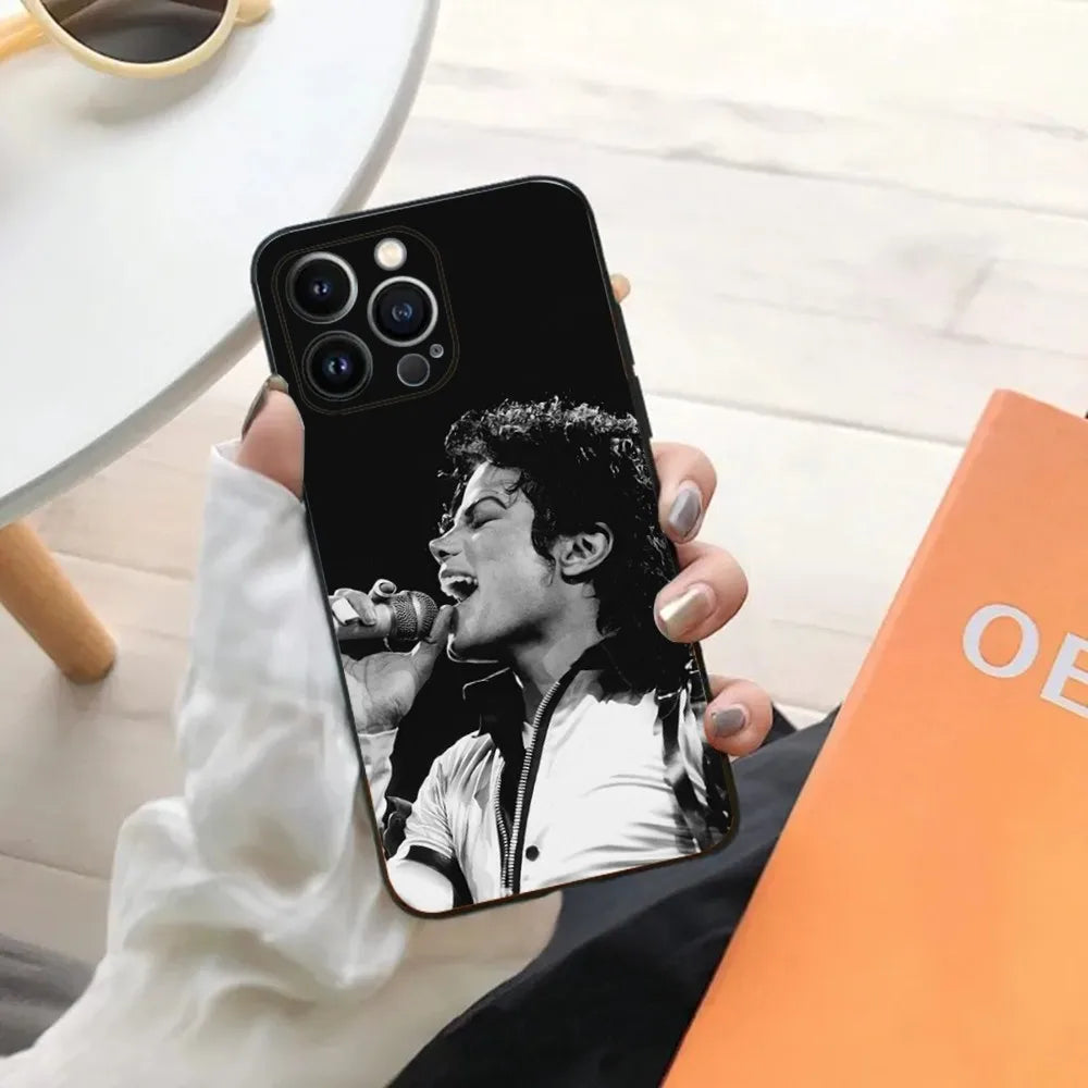 Singer Michael Jackson Phone Case For iPhone 15,14,13,12,11,Plus,Pro Max,XS,X,XR,SE,Mini,8,7 Soft Silicone Black Cover