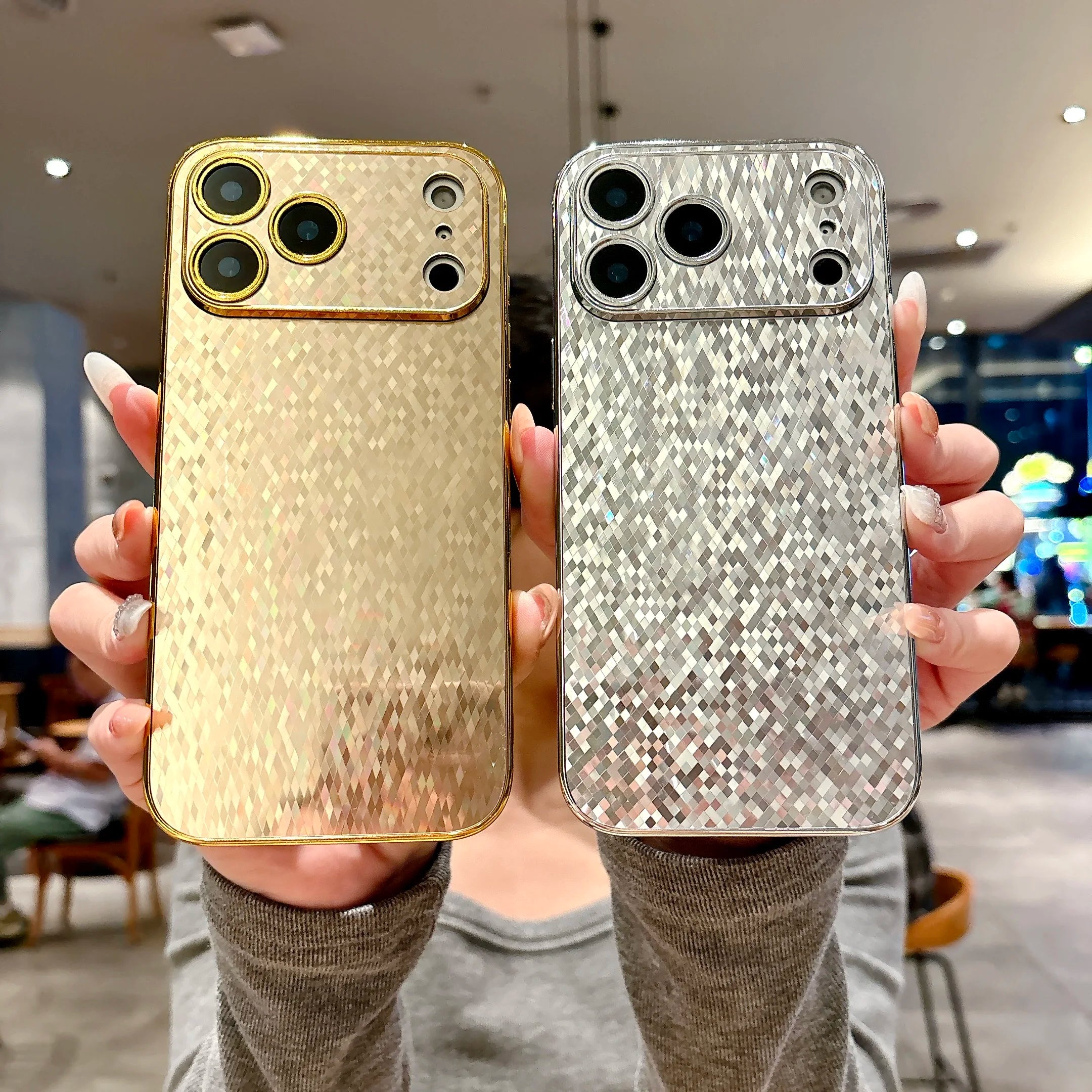 Chic Bling Glitter Plating Phone Case For iPhone 17 Air 16 15 14 12 11 Pro Max Plus Nightclub Party Focus Shiny Soft Hard Cover