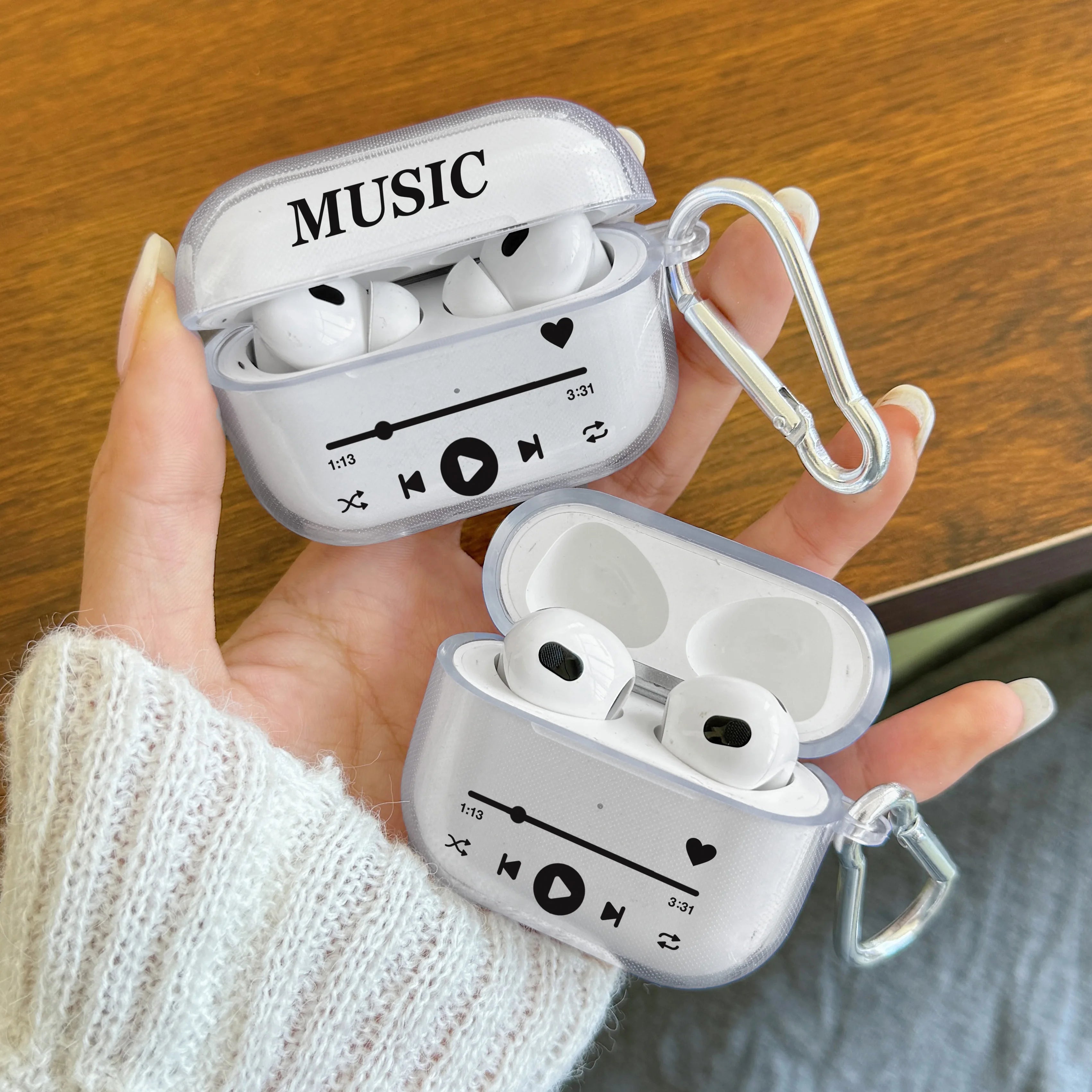 Music Player Cute Star Heart Pattern Protective Case for AirPods 2/3/4 Earphone Cases for AirPods Pro3/Pro2/Pro Headphone Cover
