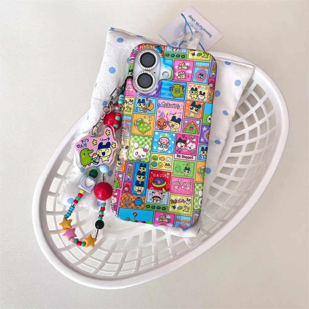Cute cartoon with charm phone case for iPhone 14 13Pro 16promax 15 15Pro 16 13 cover Korean Kawaii shockproof protective cover