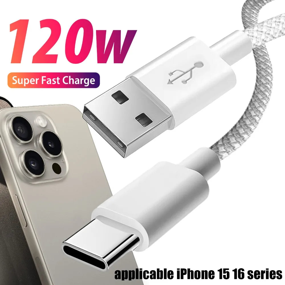 3/2/1Pcs Type C Cable for iPhone 15 16 17 Pro Max for iPad USB C To Type-C Charger Cord PD Quick Charging High-speed Data Line