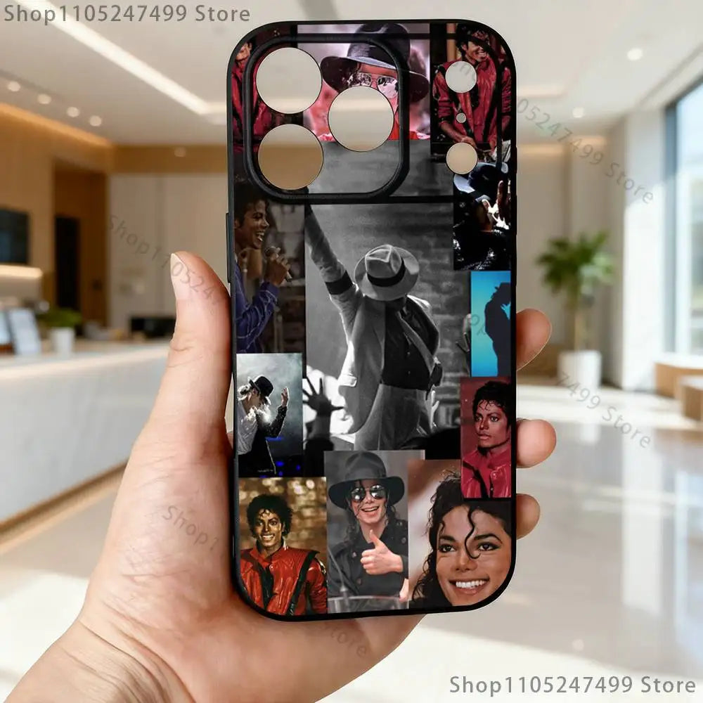Thriller Dangerous M-Michael J-Jackson Phone Case For iPhone 17,16,15,14,13,12,11,Pro,Max,Plus,E,SE4,Air,Mini Black Soft Funda
