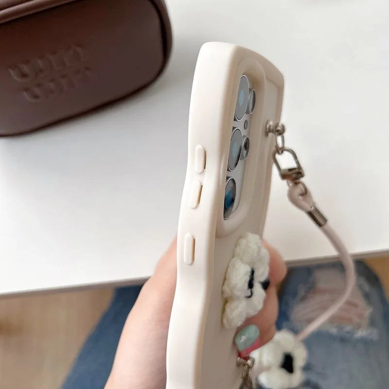 Furry Flower Rope Candy Wave Phone Case For Motorola Moto G100 Pro G86 G56 G85 G75 G55 G45 G35 G15 G10 Power G71S G05 Soft Cover