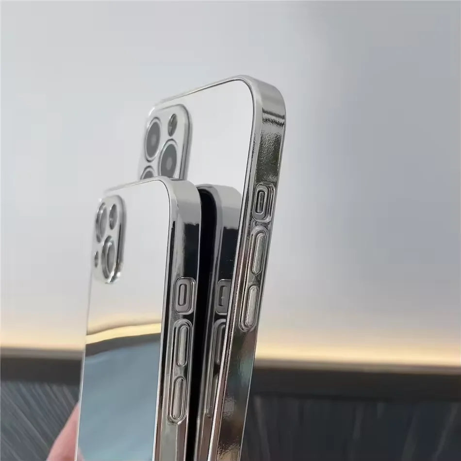Deluxe mirrored phone case for iPhone 16 15 14 13 12 Pro Max 11