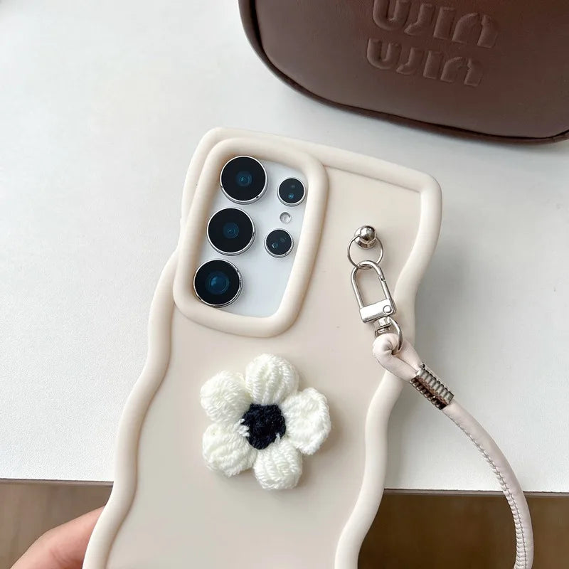 Furry Flower Rope Candy Wave Phone Case For Motorola Moto G100 Pro G86 G56 G85 G75 G55 G45 G35 G15 G10 Power G71S G05 Soft Cover