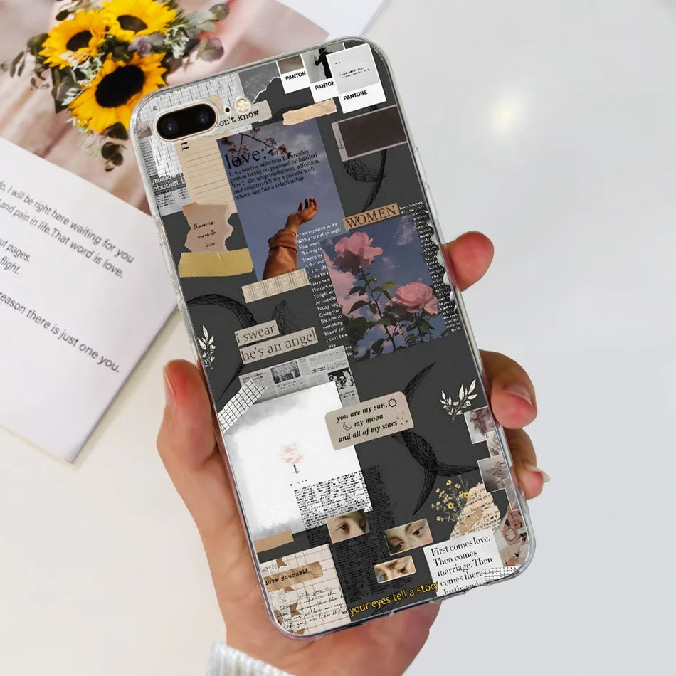 For iPhone 7 8 Plus Phone Case iPhone7 iPhone8 7Plus 8Plus SE 2020 2022 Fashion Cool Pattern Soft Silicone TPU Cases