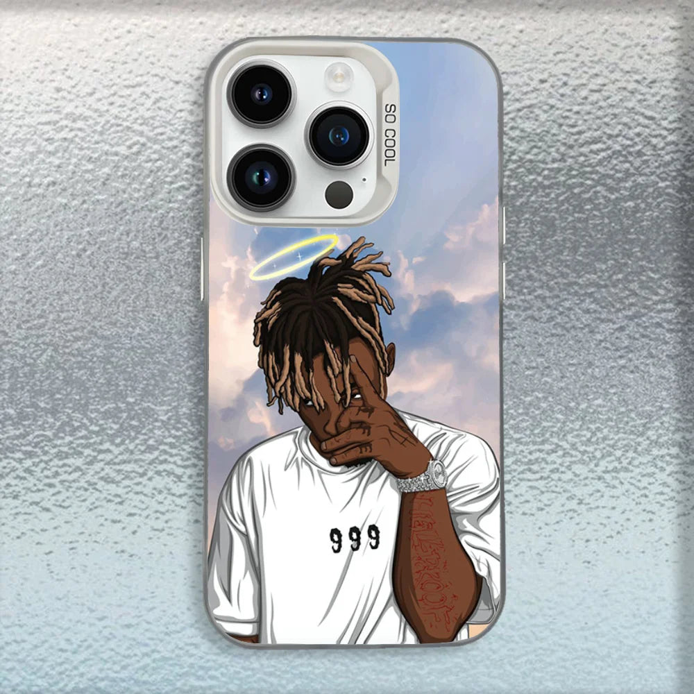 Rapper 999 J-Juice W-WRLD Phone Case For iPhone 16,15,14,13,12,11,Mini,Pro,MAX White Matte Shockproof Cover