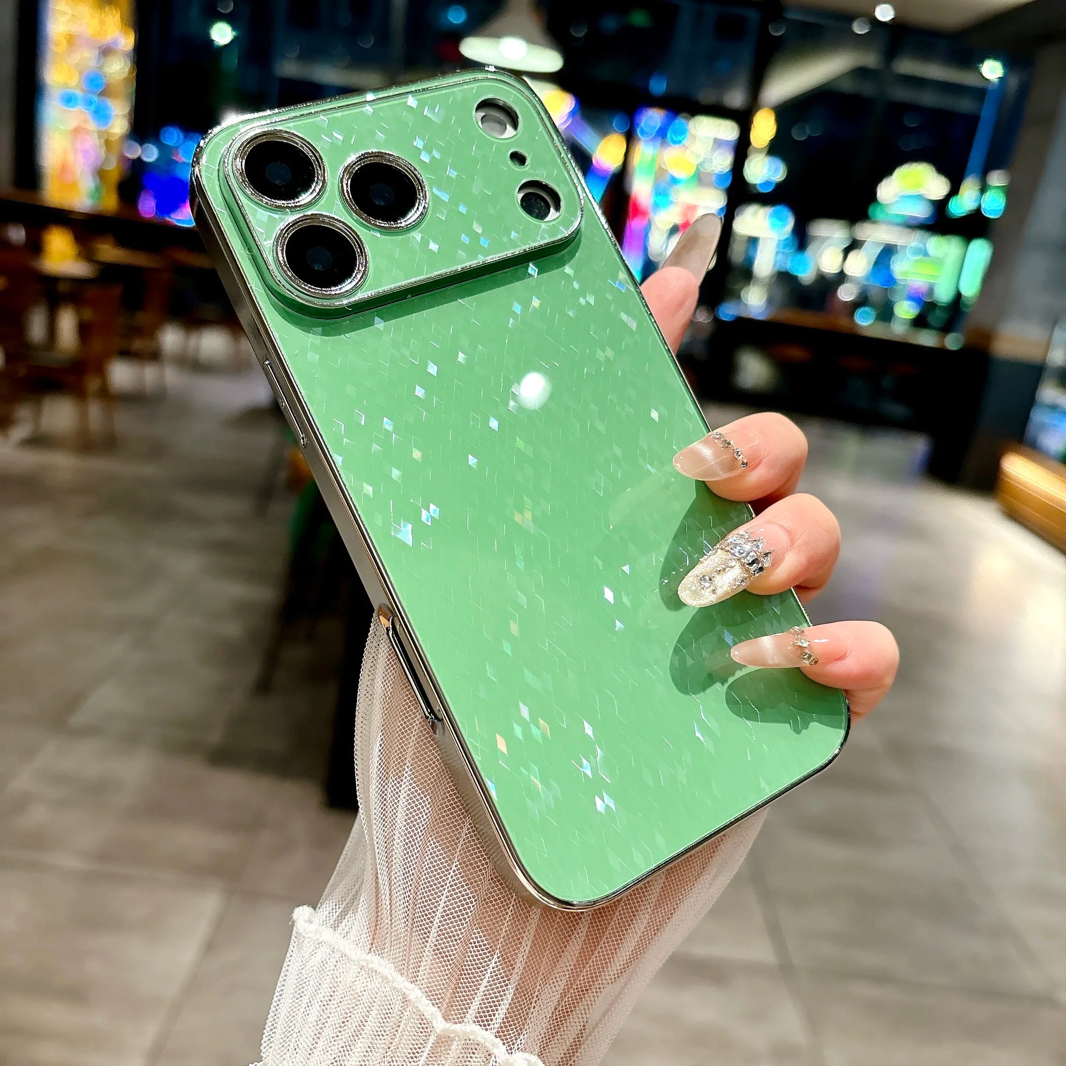 Chic Bling Glitter Plating Phone Case For iPhone 17 Air 16 15 14 12 11 Pro Max Plus Nightclub Party Focus Shiny Soft Hard Cover
