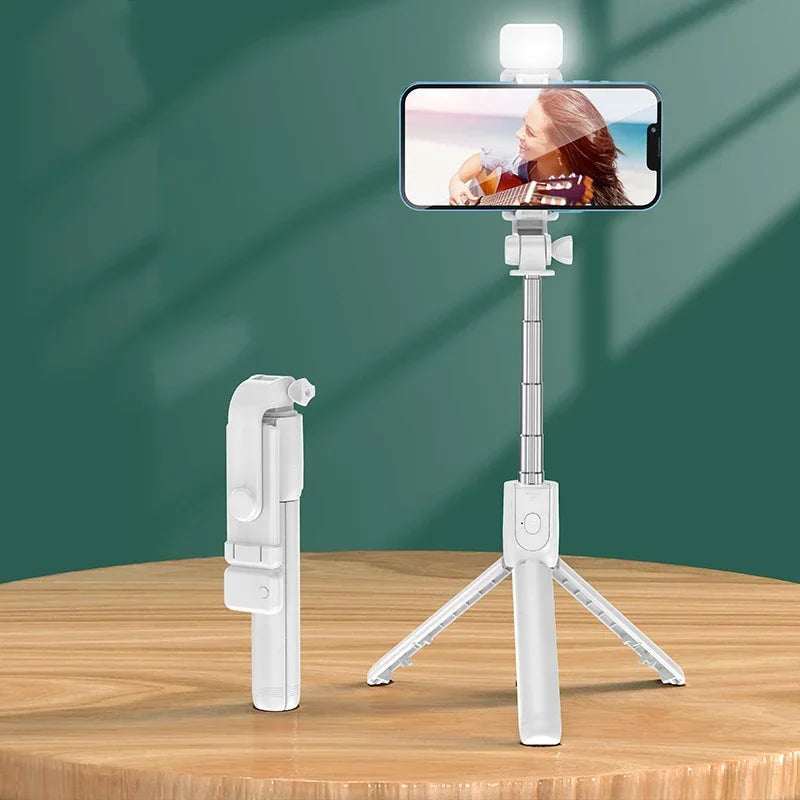 Bluetooth Remote Extendable Phone Tripod Wireless Selfie Stick Tripod Stand for iPhone 15 Samsung  Phone Tiktok Live Streaming