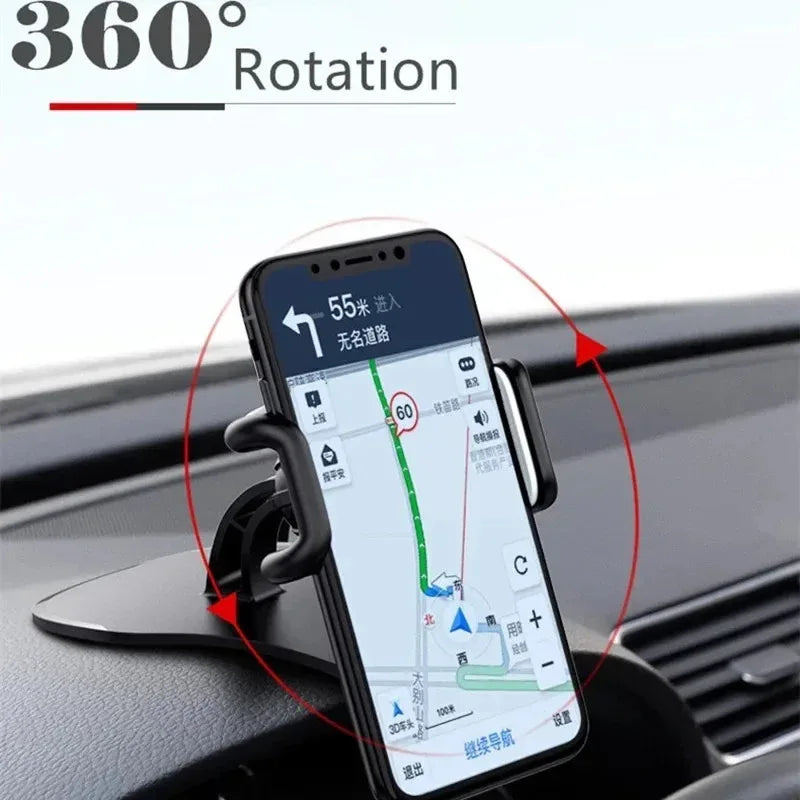 Car Mobile Phone Holder, 360 Degree Rotatable Cell Phone Stands, Car Rack Dashboard Support for Auto Grip, Fixed Bracket