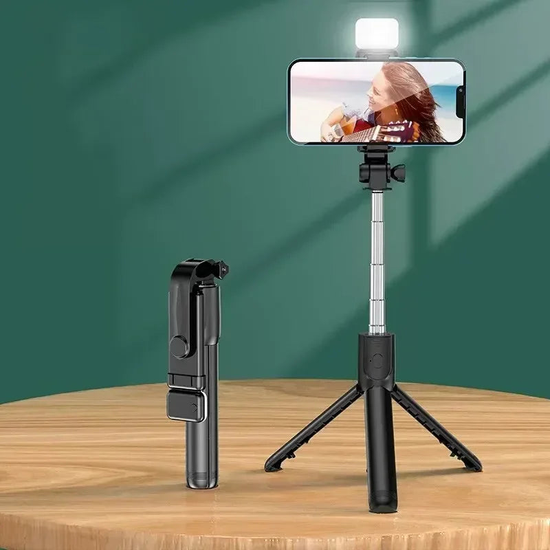 Bluetooth Remote Extendable Phone Tripod Wireless Selfie Stick Tripod Stand for iPhone 15 Samsung  Phone Tiktok Live Streaming