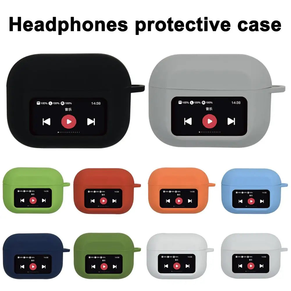 For AirPods A9pro Music Player Pattern Wireless Bluetooth Earphones Silicone Protective Case Thin Edition