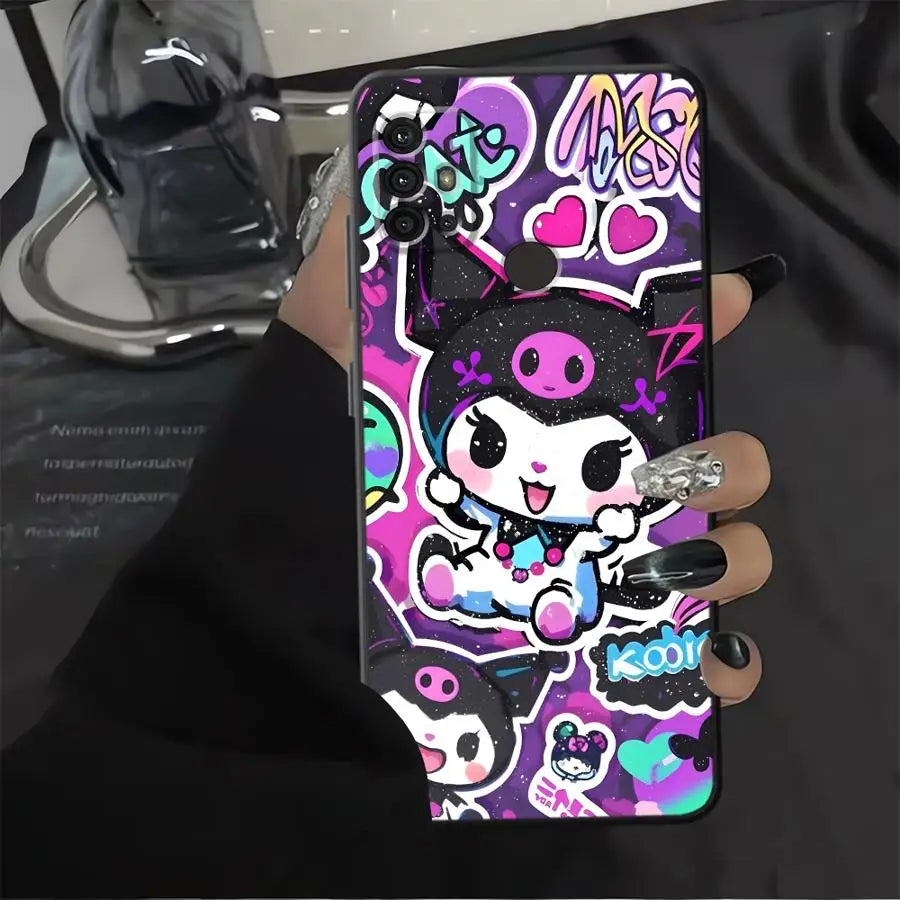 Black Soft Phone Cover Case for Motorola Mot G32 G53 G30 G50 G52 G51 G73 G60s Edge 20 Pro 30 Lite G60 G71 G22 Edge40 G31 Sanrio