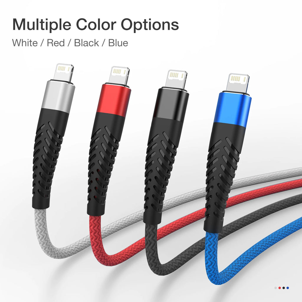 USB Cable For iPhone 14 13 12 11 Pro Max 6 6s 7 8 Plus XS X XR SE iPad 3A Fast Charging Phone Data Sync Wire Cord 0.25M 1M 2M 3M