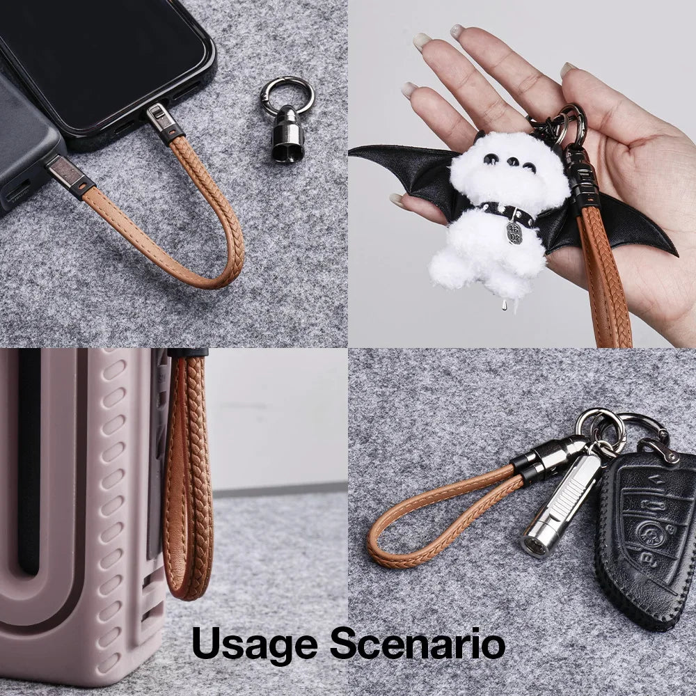 Portable Keychain USB C Charger Cable Short 240W 5A Fast Charging Cord  Type C Short Charging Cable for Phone MacBook Android
