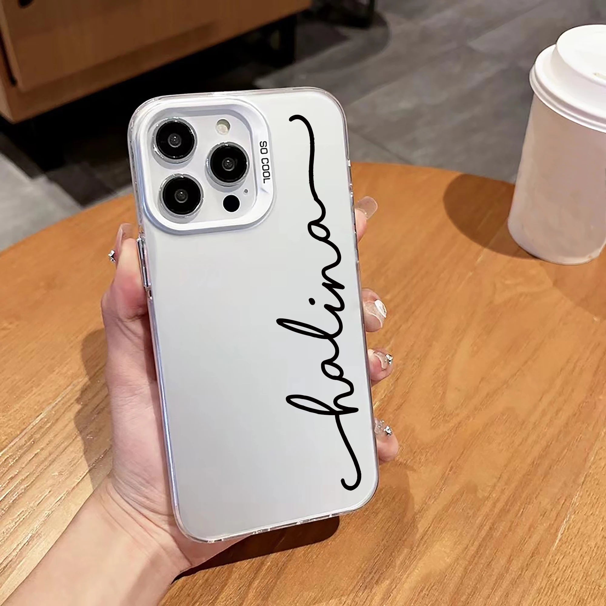 Black Phone Case Personalized Customized Name for iPhone 17 16 15 14 13 12 11 Pro Shockproof DIY Gift for Both Men And Women