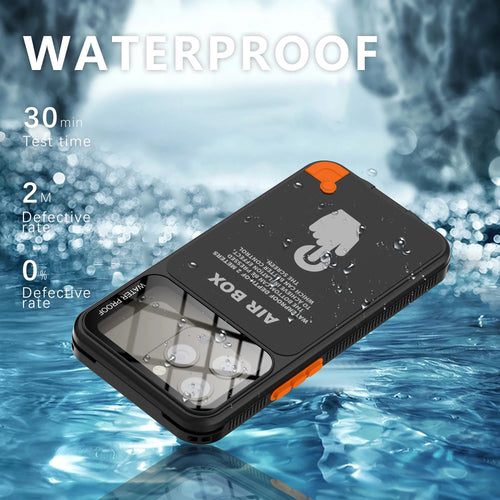 360 Waterproof Air Box Phone Case For iPhone 16 Pro Max 15 14 13 Underwater Taking Dustproof Swimming Professional Diving Cases